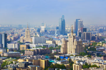 Centre of Moscow, Russia - aerial view