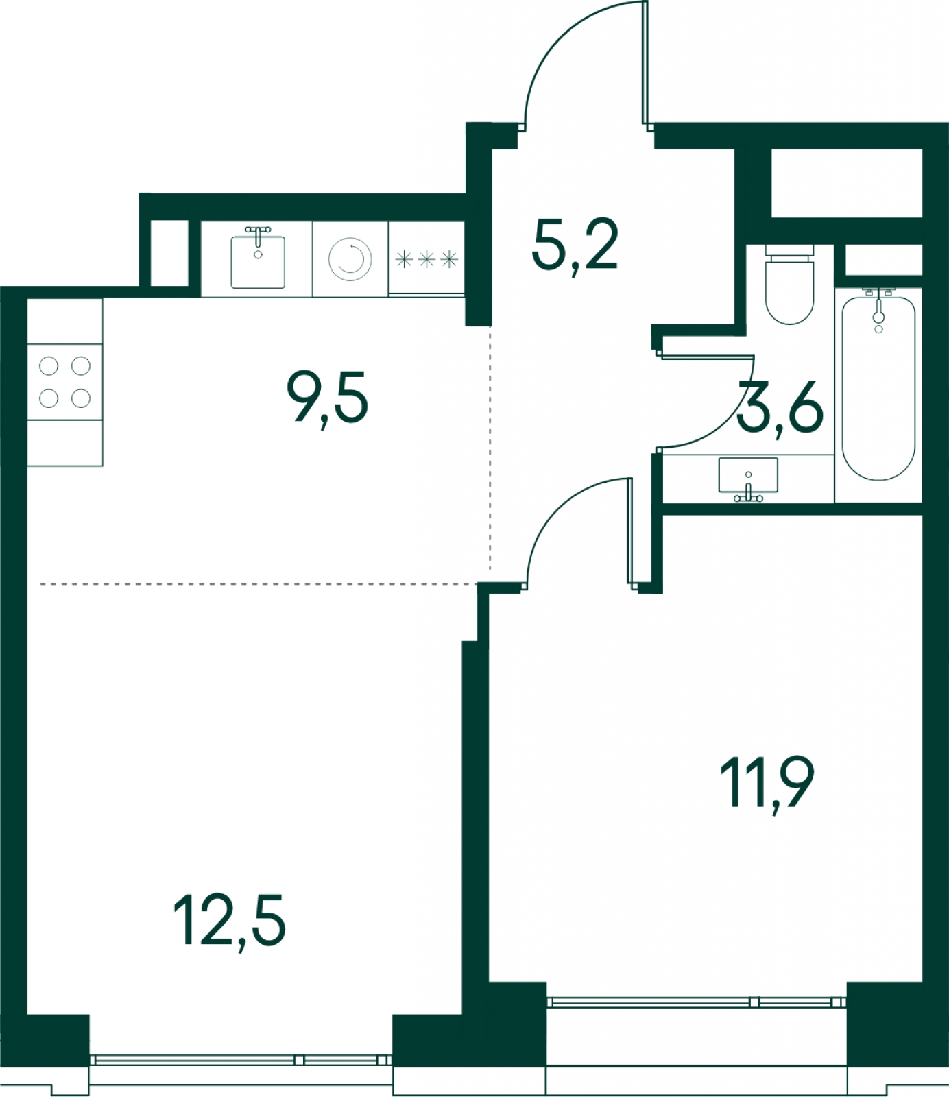 2-комнатная квартира в ЖК UP-квартал Новое Тушино на 2 этаже в 9 секции. Дом сдан.