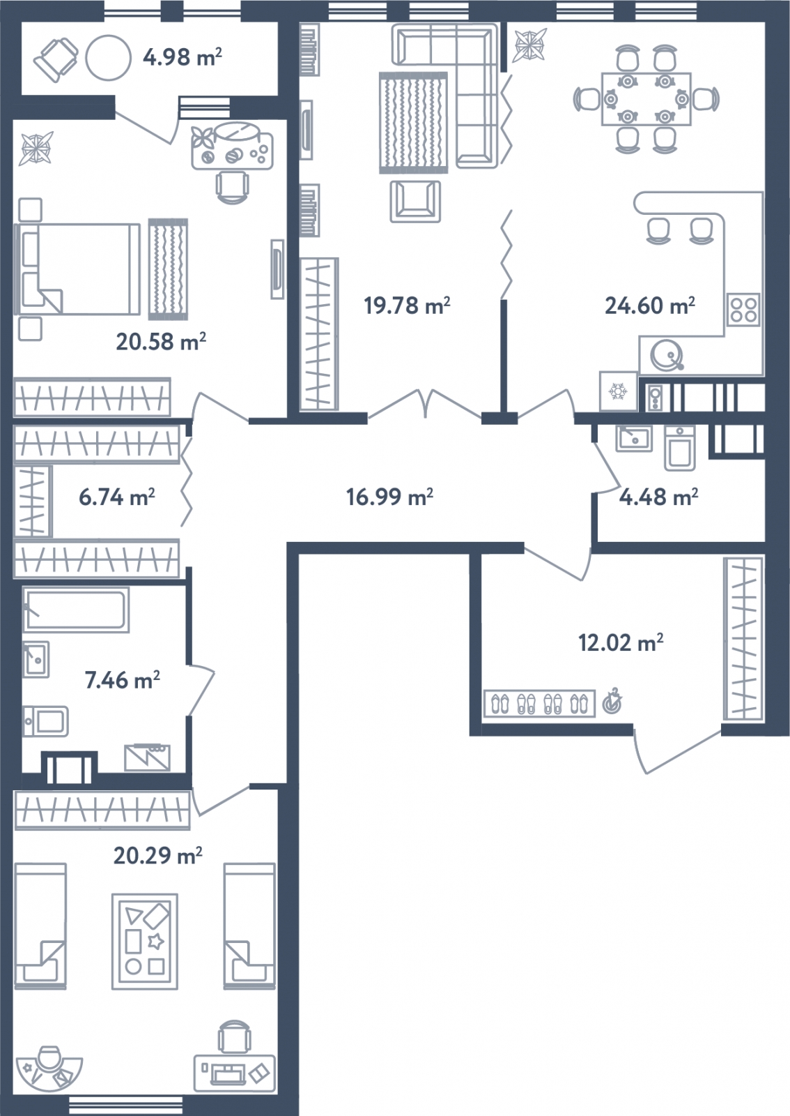 2-комнатная квартира в ЖК Дыхание на 3 этаже в 1 секции. Сдача в 2 кв. 2016 г.