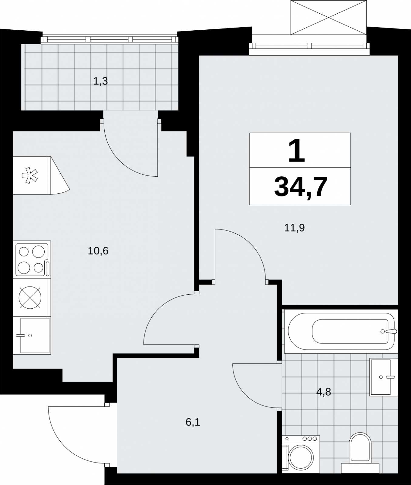 3-комнатная квартира с отделкой в ЖК Внуково 2017 на 1 этаже в 1 секции. Дом сдан.