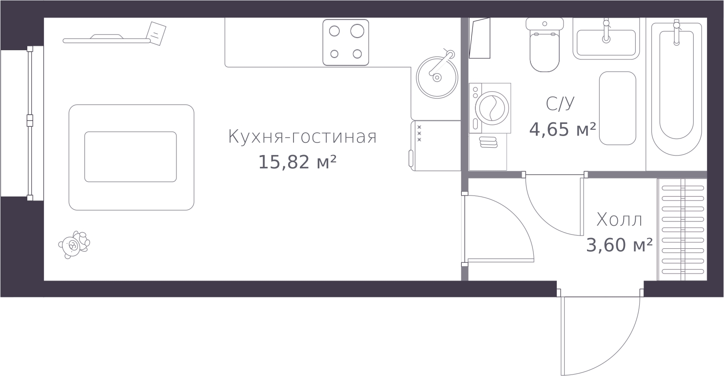 1-комнатная квартира с отделкой в ЖК Внуково 2017 на 14 этаже в 1 секции. Дом сдан.