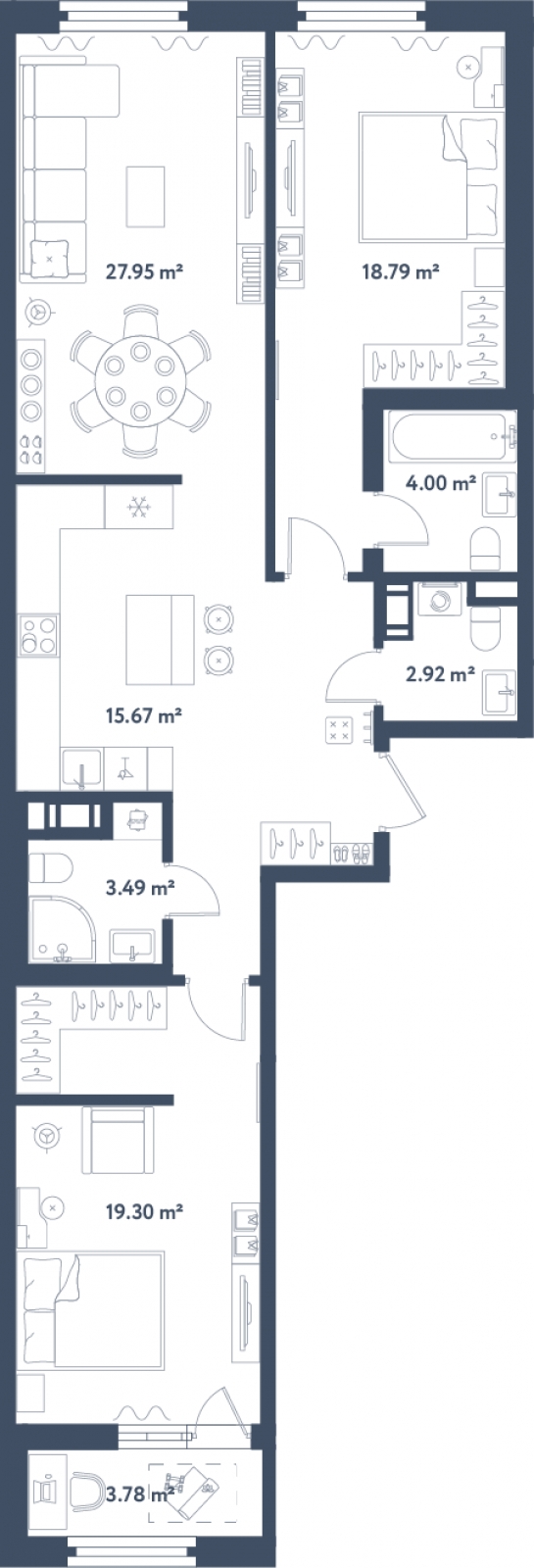1-комнатная квартира в ЖК Царская площадь на 4 этаже в 10 секции. Сдача в 3 кв. 2018 г.