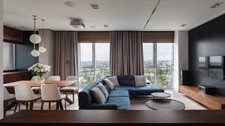 Дизайн квартиры. Фотосъемка. Пентхаус с панорамными окнами. Дизайн интерьера